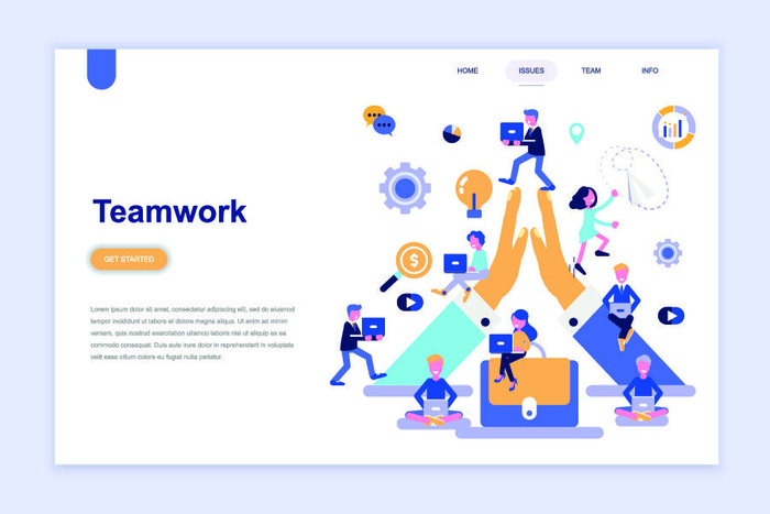 2.5D扁平化卡通商务办公科技感UI网页banner设计AI矢量EPS素材