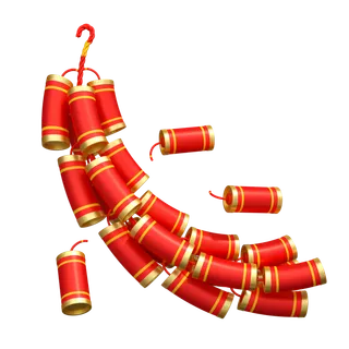 红色烟花爆竹免扣素材