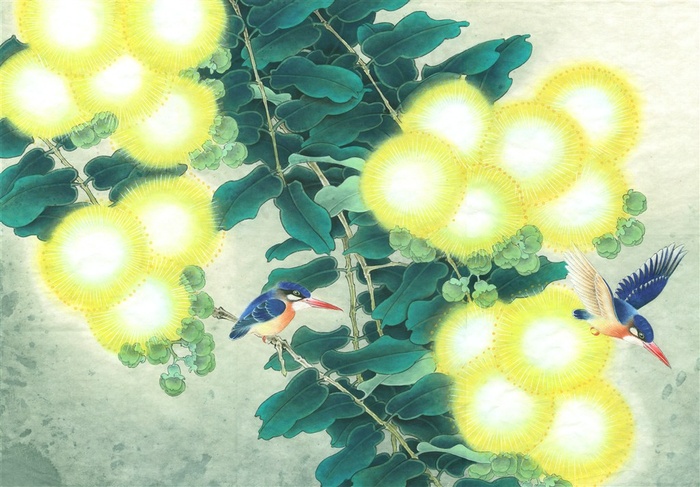 临周彦生翠鸟合欢