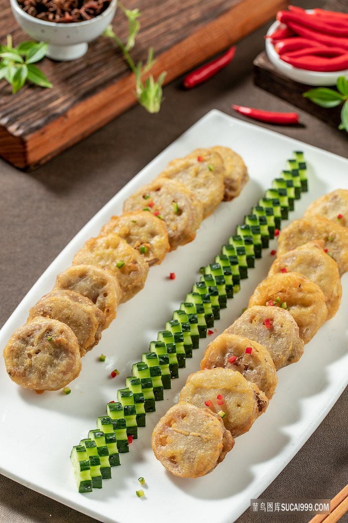 口味藕夹美食图片