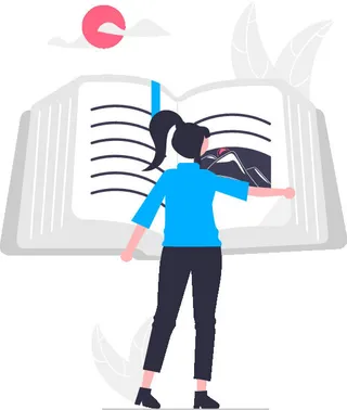 2.5d看书插画小图标素材