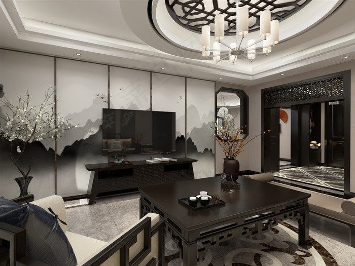 元叶公爵中式家居效果图