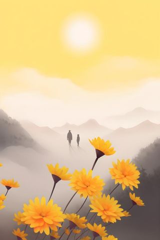 简约水墨风情意境插画背景