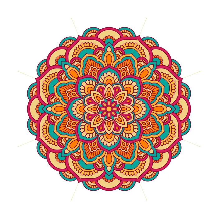 中国风古典民族风手绘曼陀罗花纹圆形插画AI矢量装饰图案PSD素材psd模版下载
