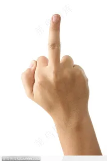 手势喻意-竖起中指