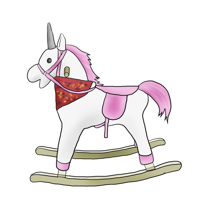 木马玩具剪贴画儿童节幼儿园插画