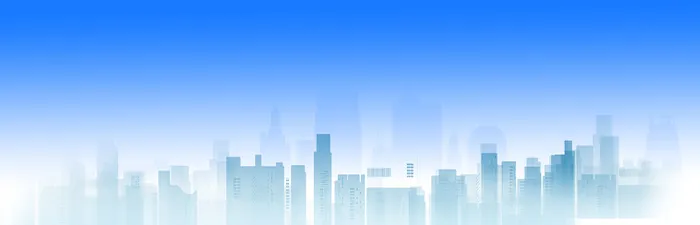 蓝色城市剪影psd模版下载