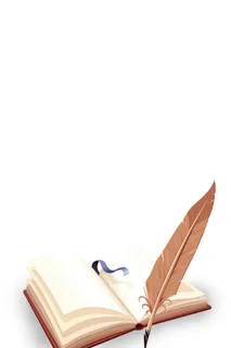 浅色笔记本羽毛钢笔教师节素材