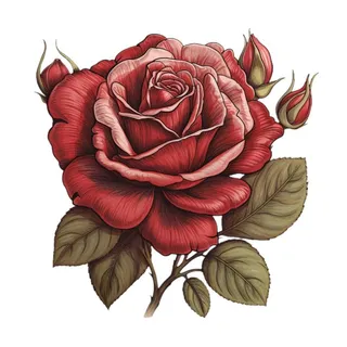 情人节520玫瑰花手绘插画免抠