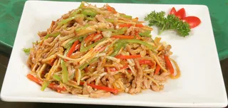 金针菇炒肉丝15元