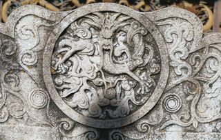 浮雕石刻古建筑素材