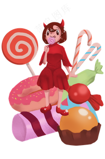 卡通万圣节节日糖果