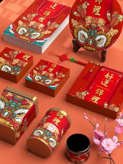 中国风国潮新春春节包装样机模板 中国风国潮新春春节包装样机模板