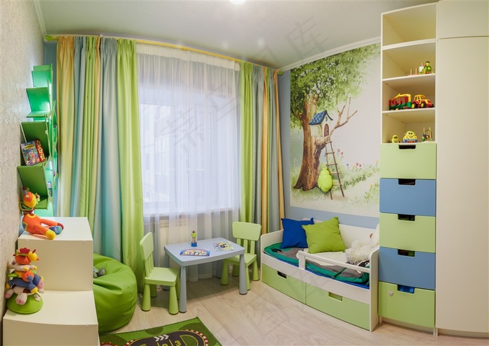 绿色的儿童房