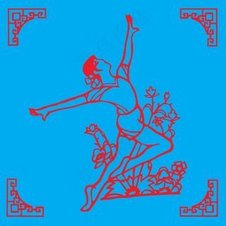 体操剪纸 剪纸风元素