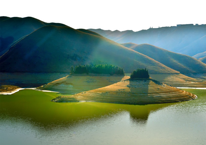 湖边绿植河边