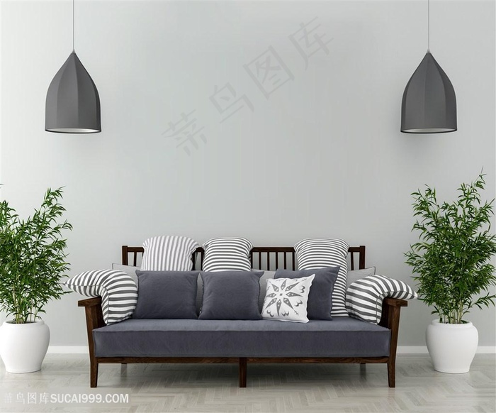 简约客厅软装效果图高清