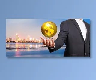 城市中掌握金钱的男人