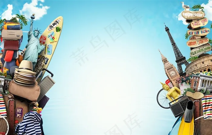 创意世界景观旅行集合高清图片