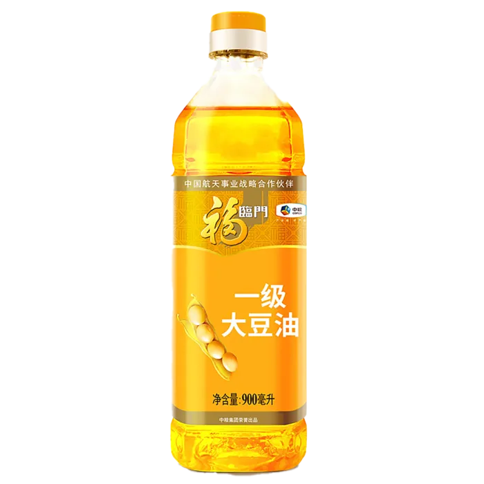 中粮福临门大豆油900毫升超市商品白底图免抠实物摄影png格式图片透明底