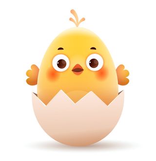 画插图垂直画幅乌克兰喙小鸡蛋孵化鸡卡通复活节鸡蛋乐趣母鸡