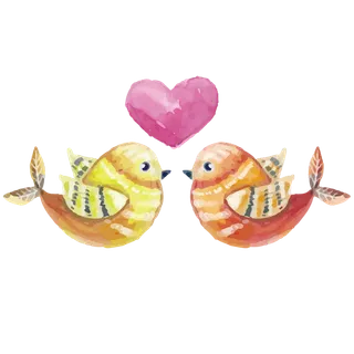 小鸟卡通爱情情人节