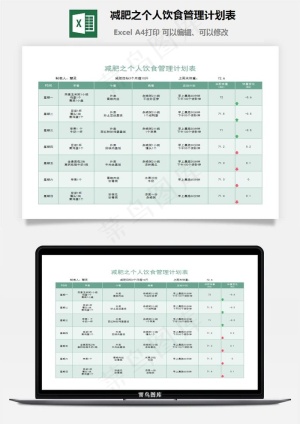 减肥之个人饮食管理计划表