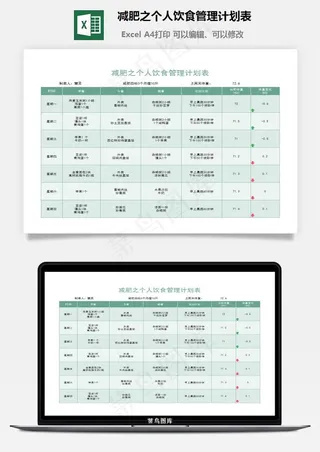 减肥之个人饮食管理计划表
