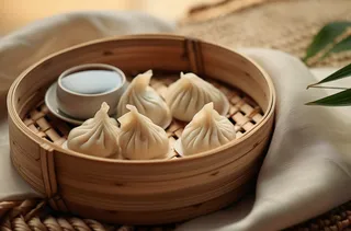 包子汤包小笼包早餐美食摄影图