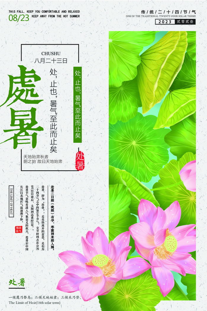 处暑海报图片psd模版下载