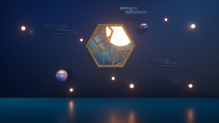 C4D电商场景模型渲染背景