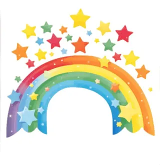 彩虹星星云朵免抠