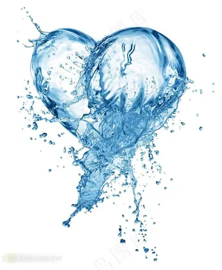 动感水花组成的心创意图片