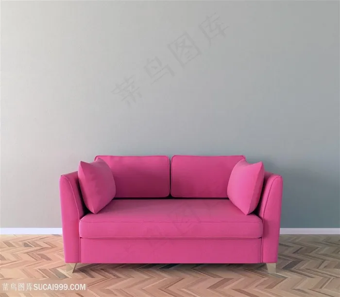 暗红色沙发效果图高清