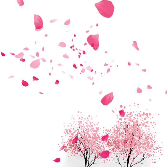 春天浪漫粉红色樱花手绘樱花梅花桃花花朵图片PNG免扣素材