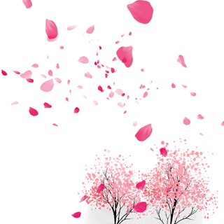 春天浪漫粉红色樱花手绘樱花梅花桃花花朵图片PNG免扣素材