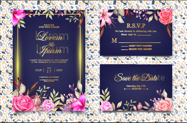 祝贺婚礼结婚邀请卡素材 