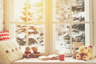 圣诞节装饰窗户门冬天新年装饰室内外场景(134)