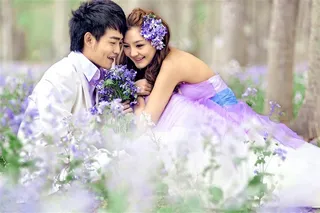 花季恋人婚纱特写