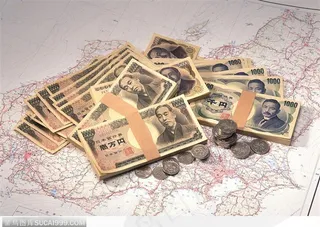 成叠万元日元背景大图