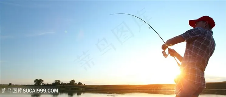 湖边钓鱼的人物特写高清图