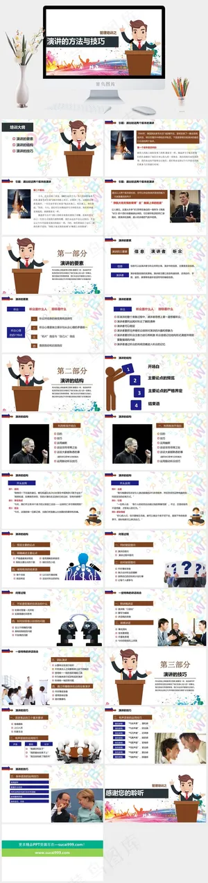 企业培沟通演讲工作技巧PPT模板预览图