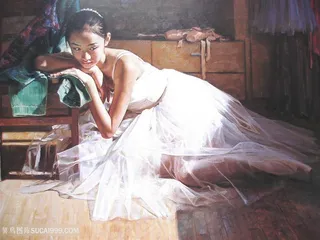 坐在地上的芭蕾舞者