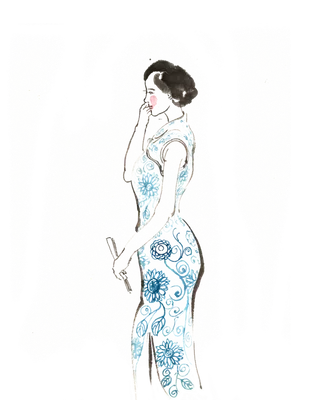 传统旗袍美女 (8)