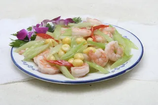 银杏西芹爆虾球