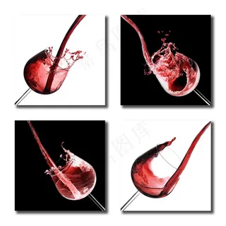 动感红酒装饰画高清图片
