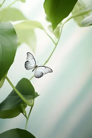 树枝蝴蝶清新背景