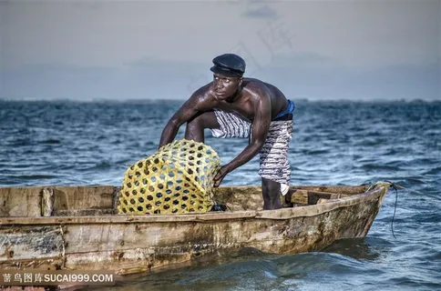 黑人渔夫图片