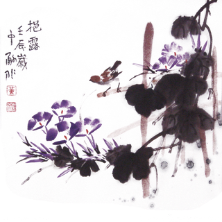 中国风国画水墨花卉素材