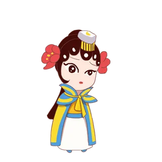 卡通京剧戏剧人物脸谱插画PNG图片 国潮中国风Q版戏剧人物PS素材